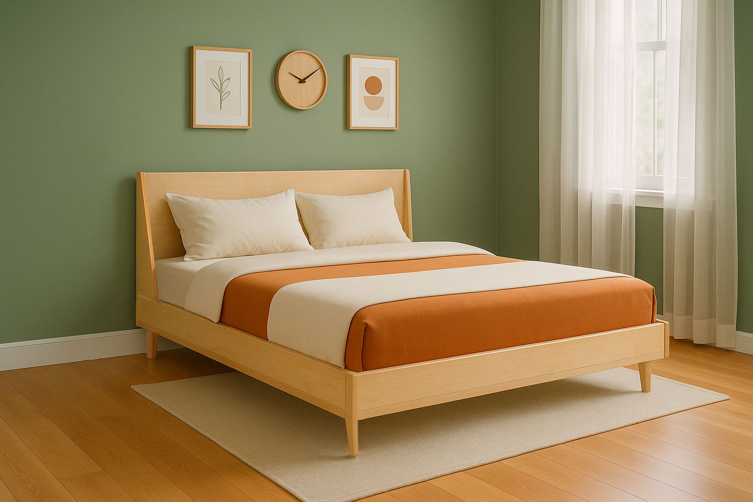 خرید تخت دو نفره چوبی