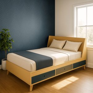 تخت خواب دو نفره چوبی